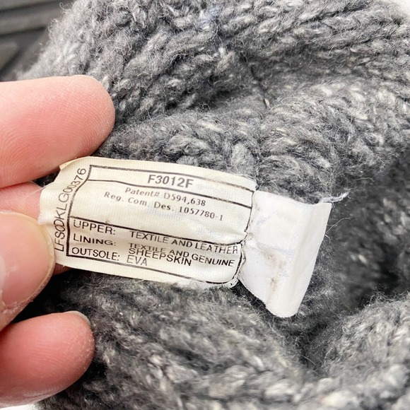 UGG Lattice Cardy Charcoal Gray Knit Tall Button Boots 3066 Womens Size 6 - Picture 5 of 7